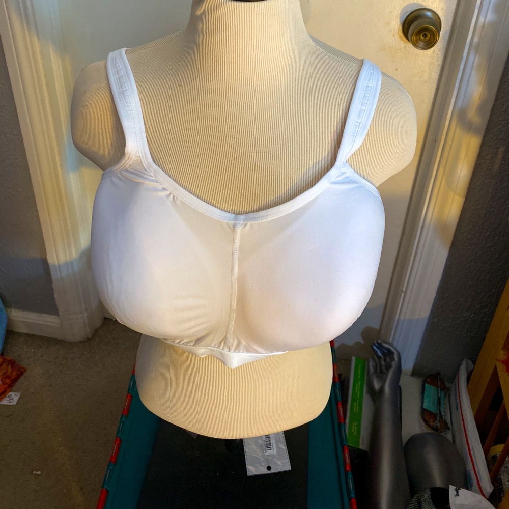 New Breezies Comfort Zone Full Coverage Wirefree T-Shirt Bra white Size 42DD